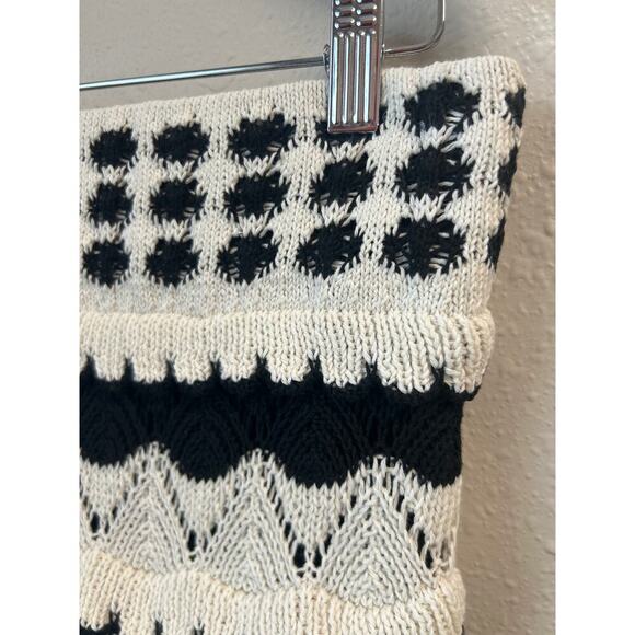 NWT Anthropologie Textured Knit Black White Midi Skirt size XXS Petite msrp $168 - Picture 3 of 14